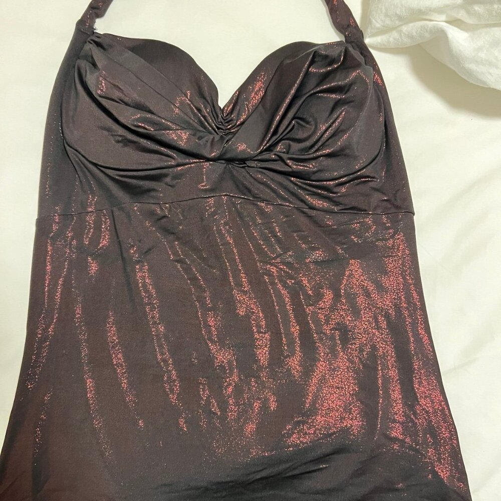 Y2K Red/black sexy halter top